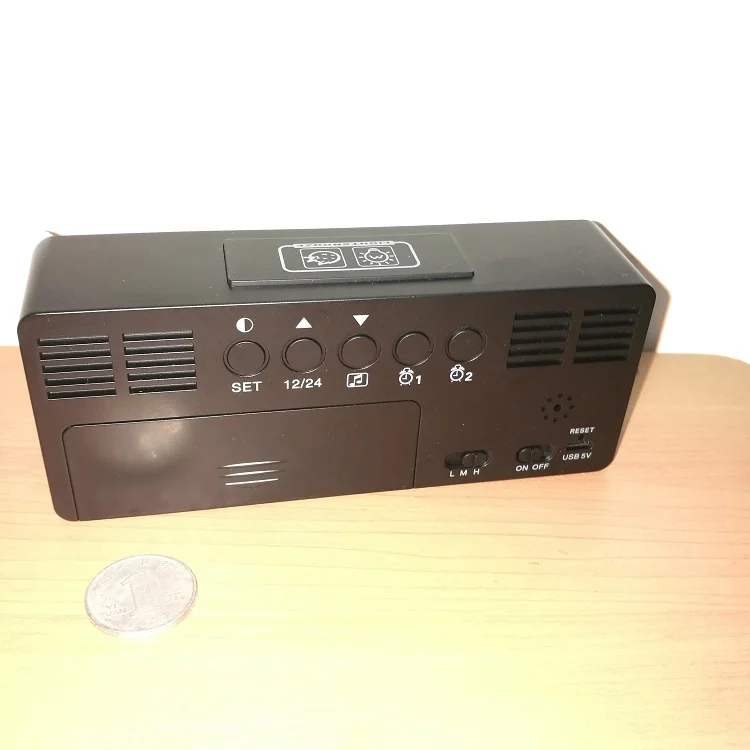 rechargeable LED Digital Display Table music alarm clock with mirror