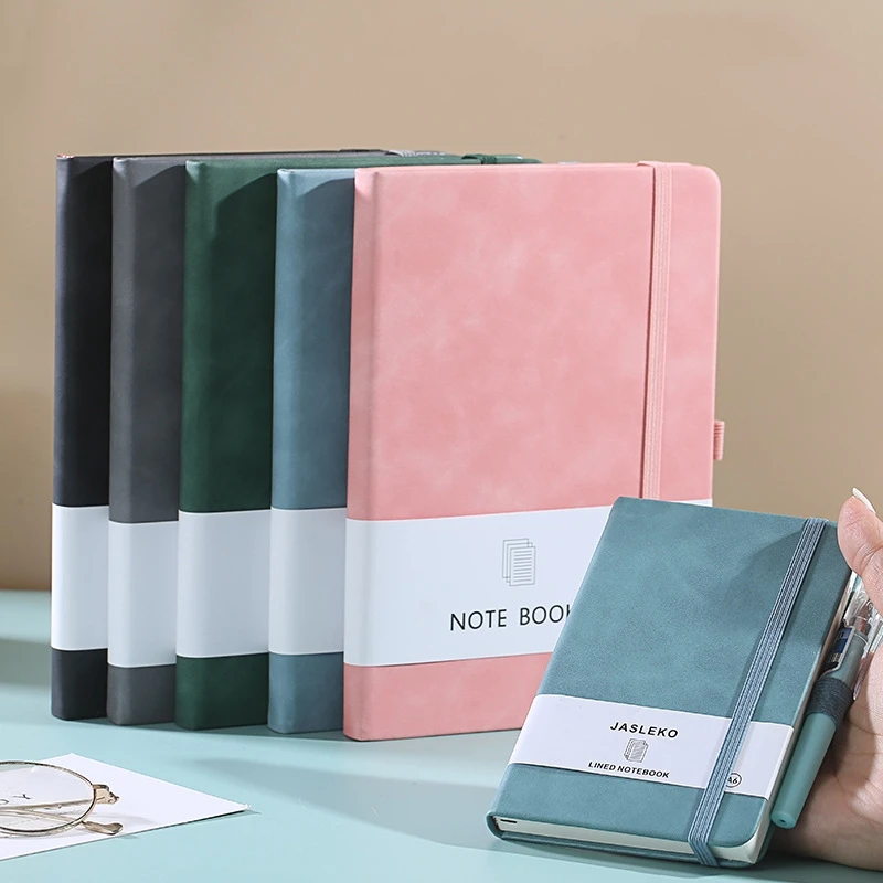 Пользовательский логотип оптовая продажа тетрадь из искусственной кожи A6 с петлей для ручки A5 эластичной застежкой