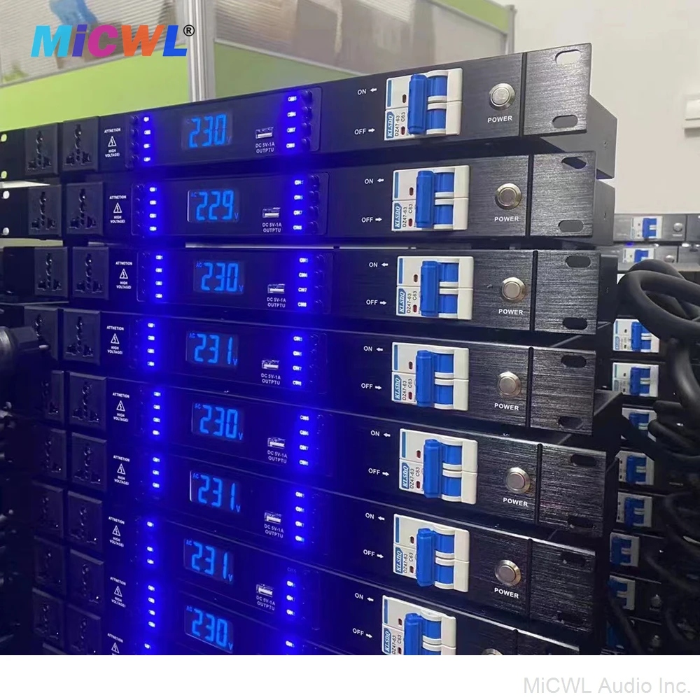 MiCWL S10 10 Output Rack Mount Power Sequence Controller 30A 8000W Conditioner Surge Protector Power Supply Regulator Air Switch