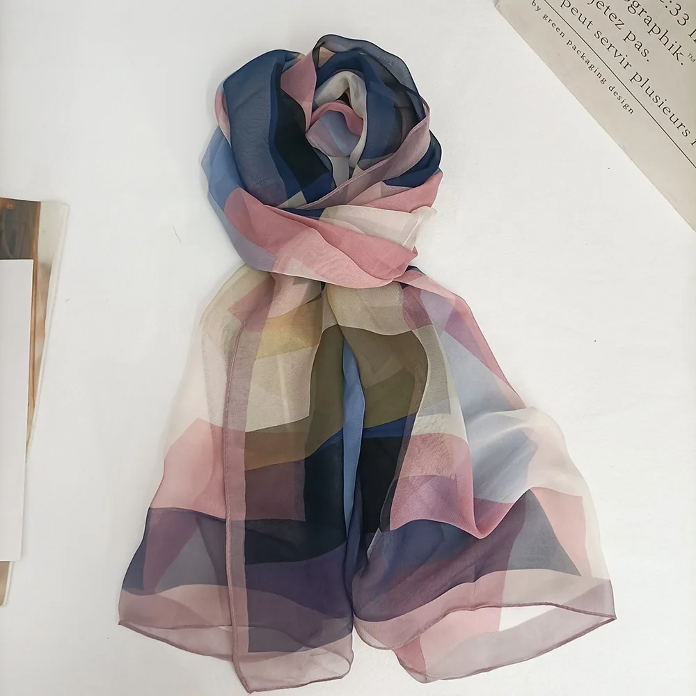 Professional Manufacturer hot sale floral custom print scarf woman silk chiffon scarf