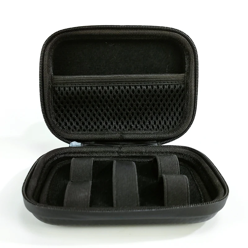 Custom Different Color USB Cable Storage Box Portable EVA Power Bank Case PU Leather Faxed Elastic Bands Storage EVA Data Case