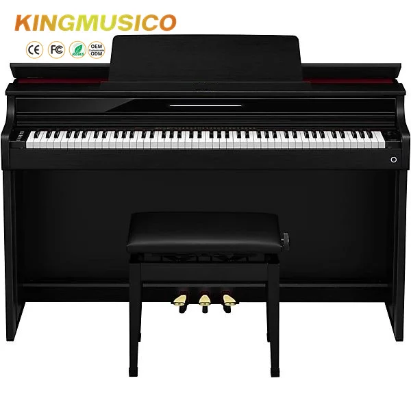 Black Digital Grand Piano Keyboard Electronic Grand Piano 88 Keys Digital Piano with MIDI and USB