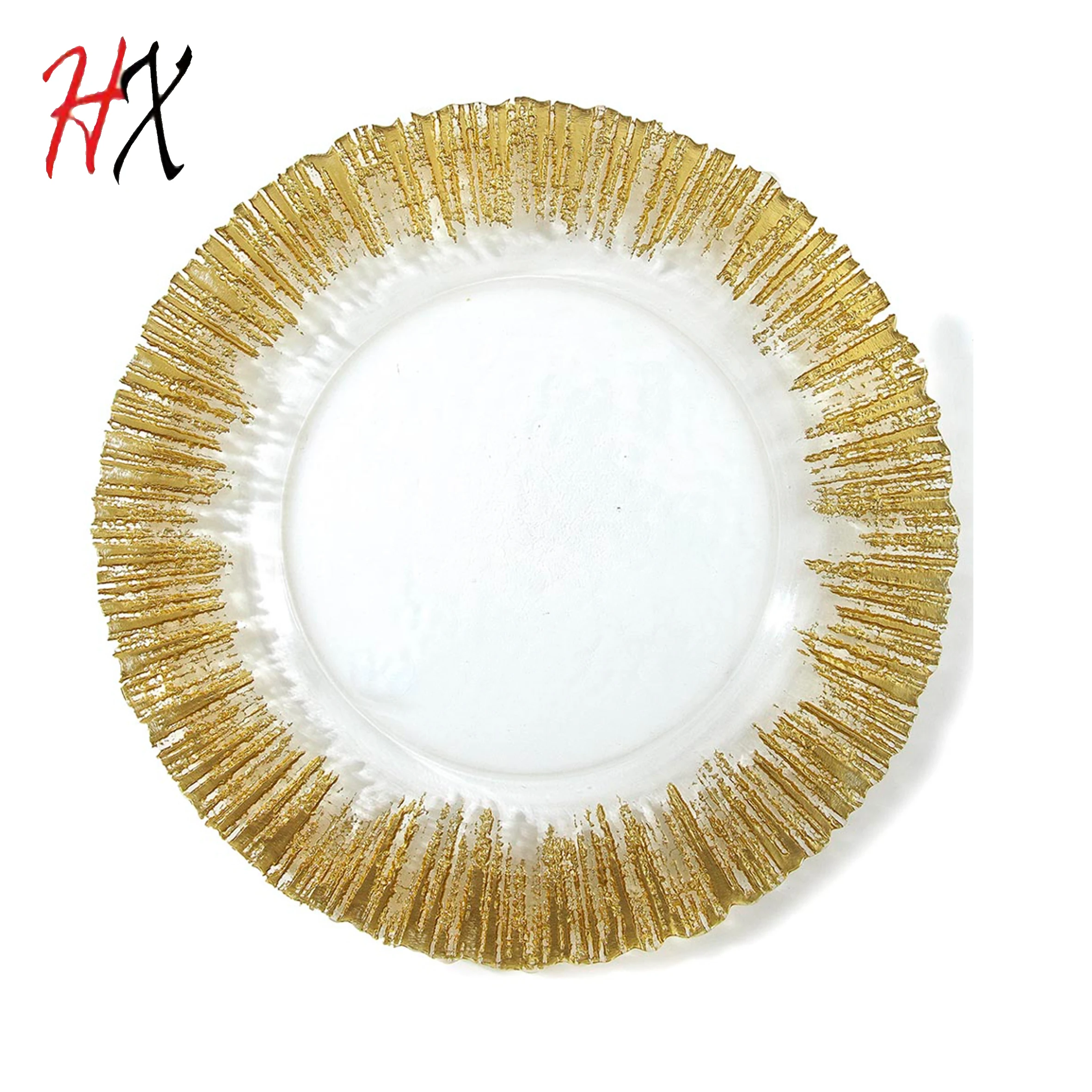 Creative luxury 10inch gold-plated dishes tableware Western steak fruit porcelain platew noodles table plate for wedding