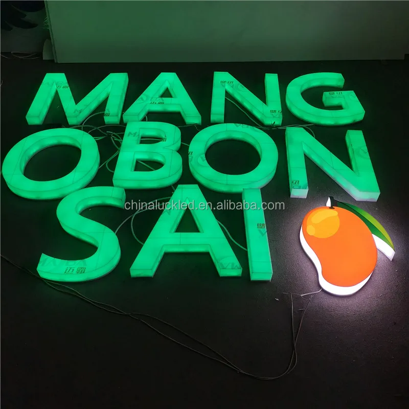Custom Outdoor Business Wall logo RGB Full Lighting Led Sign