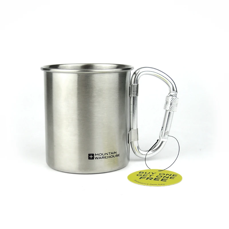 portable outdoor stainless steel carabiner best travel beer mug with foldable handle camping cups & mugs coffee tea beer cup