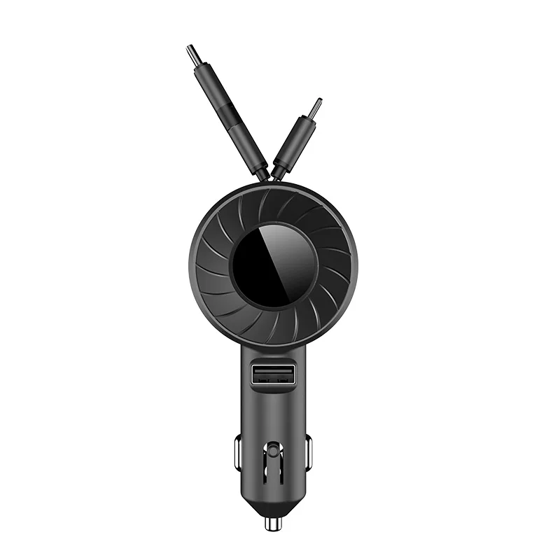 New  Cigarette Car  Fast  Charger  with Retractable  Charging Cable  PD  Car  charger