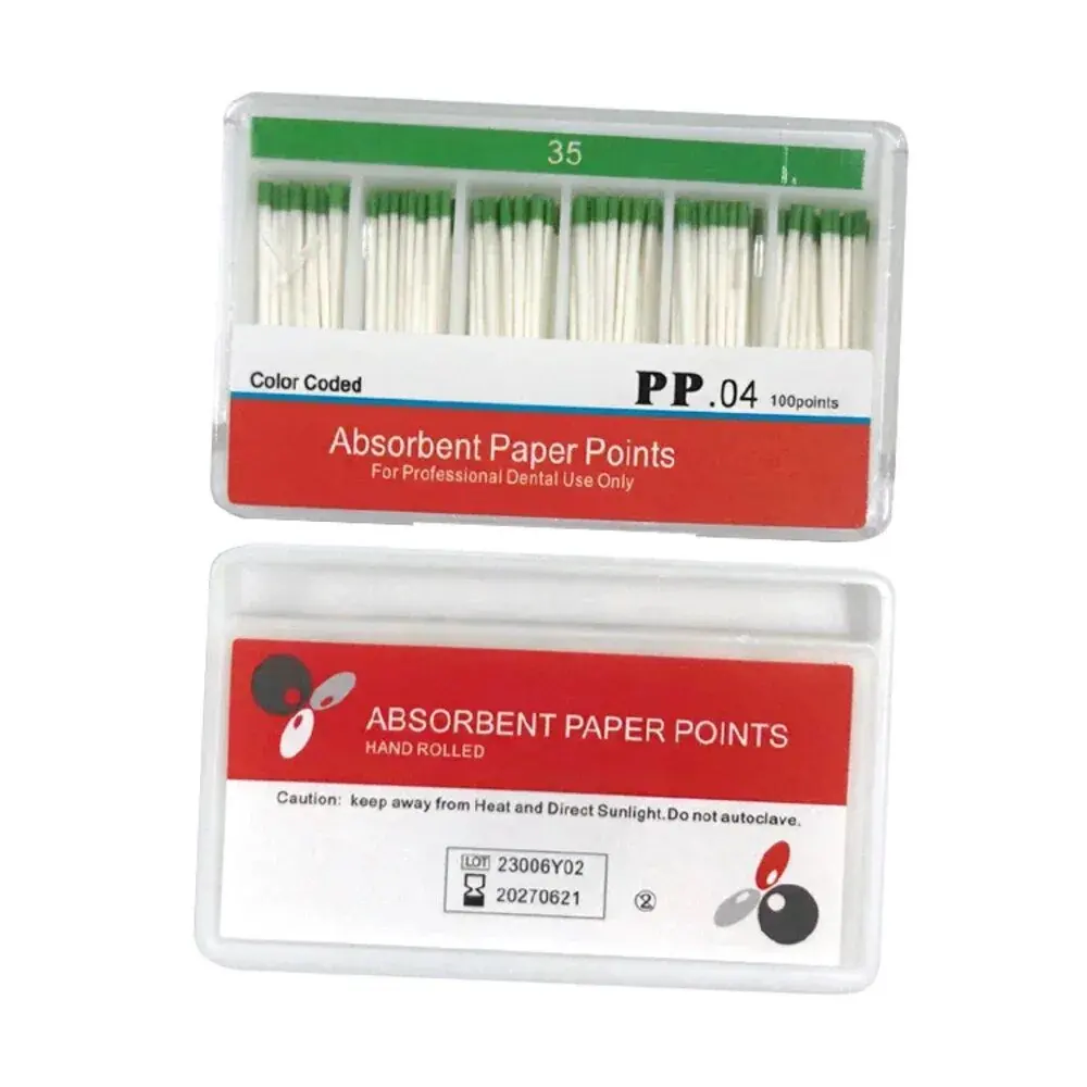 04 Taper Multiple Size Color Coded Dental Absorbent Paper Points For Root Canal Cleaning And Pulp Disease Treatment