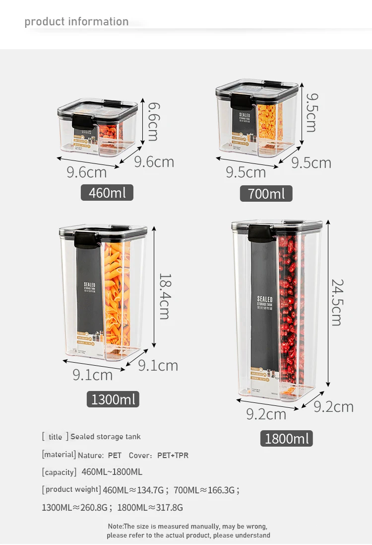 
Plastic Dry Food Crisper Whole Grain Refrigerator Box Storage Box 