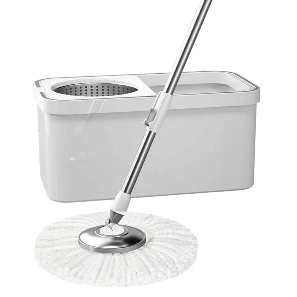 Modern Magic Handle Mop with Steel Pole round Rotation Spin Mop Head Wiper Dry Cleaning Mop and Bucket Set by Supplier