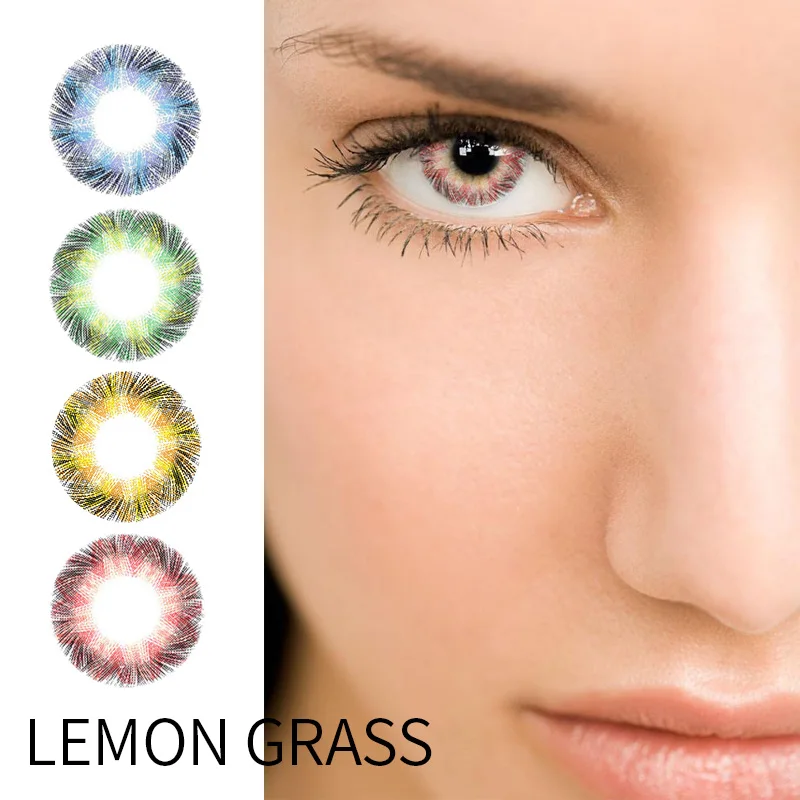 
Beauty Coner 2pcs/pair Lemon Grass Series Cosmetic Soft Eye Contact Lens Yearly Use eyes Colored Contact Lenses 