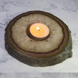 Agate Slice Tea Light Holder