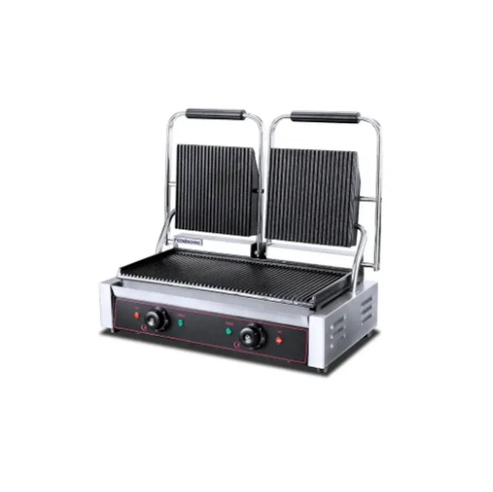 High Quality Double Panini Grill High Production Sandwich Maker Press Grill Machine  for Restaurant Use
