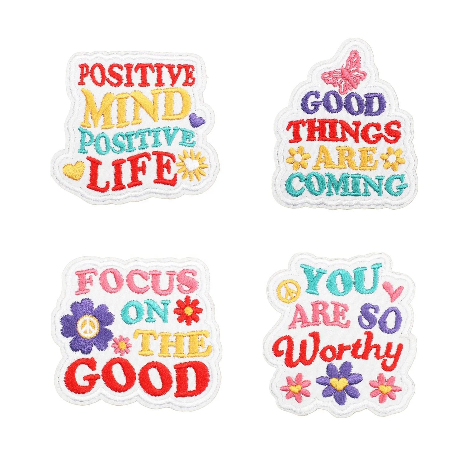 16+ New Custom Word Embroidery Affirmative Patches iron on Mental Health Positive Self Affirmation Embroidered Patch Badges
