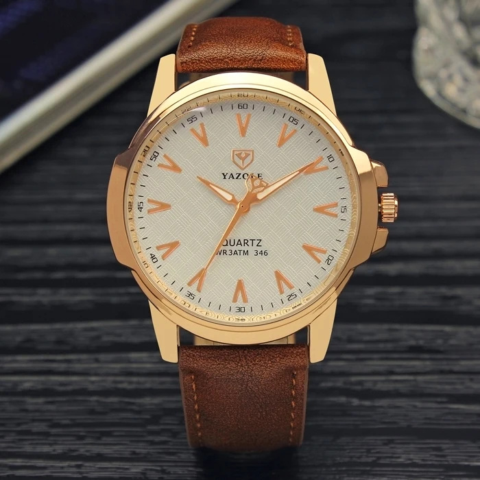 YAZOLE D 346 Hot Selling wrist watch for men in wristwatches 2023 Quartz Watches Private label watch Leather bands Reloj
