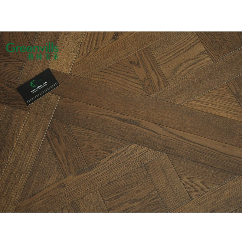 Free samples high quality European oak parquet, 15mm thick Chinese factory price, popular walnut color