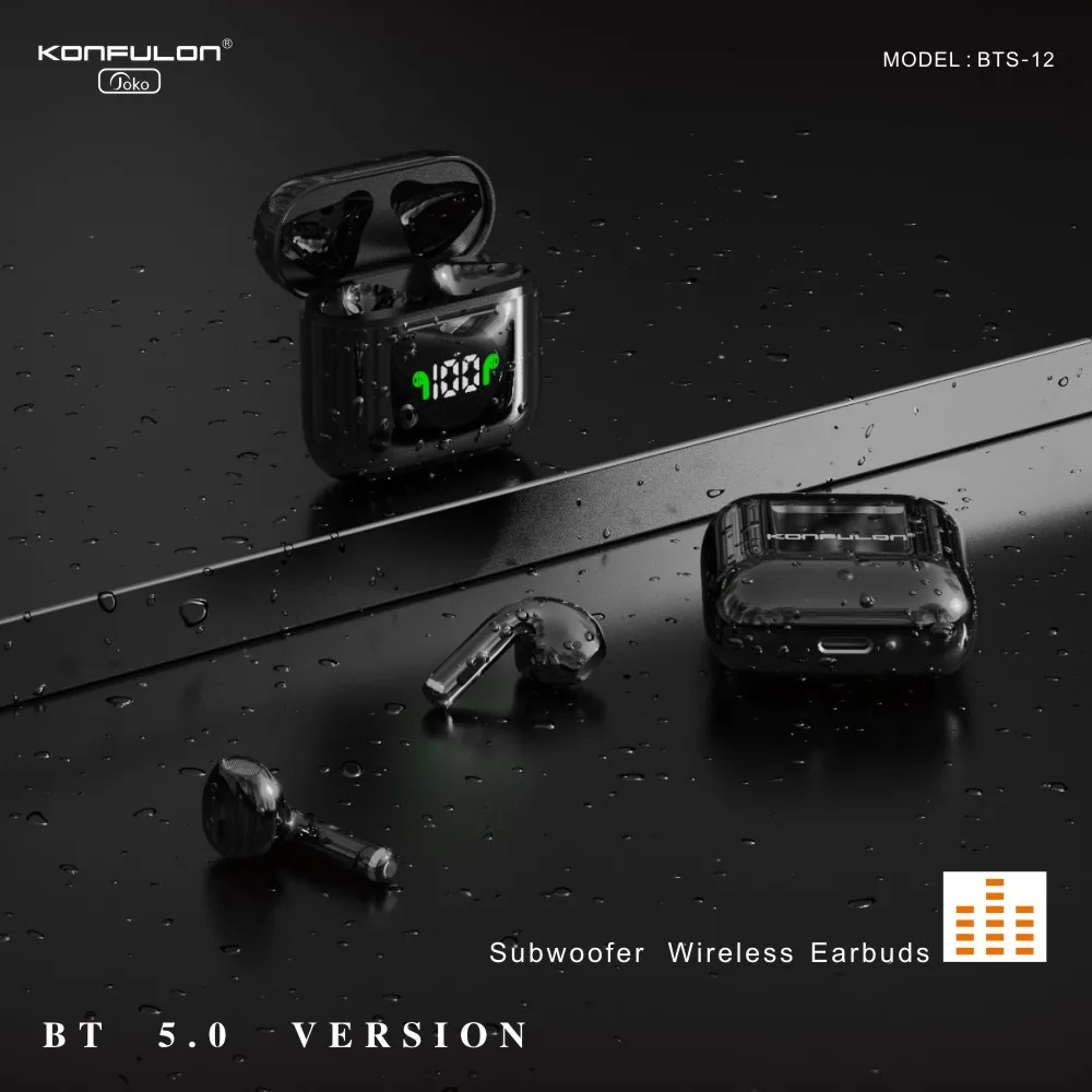 Беспроводные наушники Konfulon V5.0 TWS с зарядным чехлом Hi-Fi Смарт-наушники для