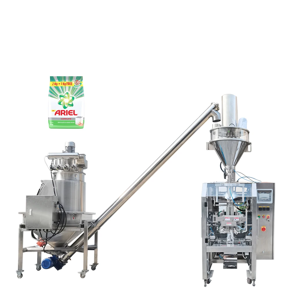 Vertical Washing Detergent Powder Back 3 Side Sealing Pouch Bag VFFS Packaging Machine
