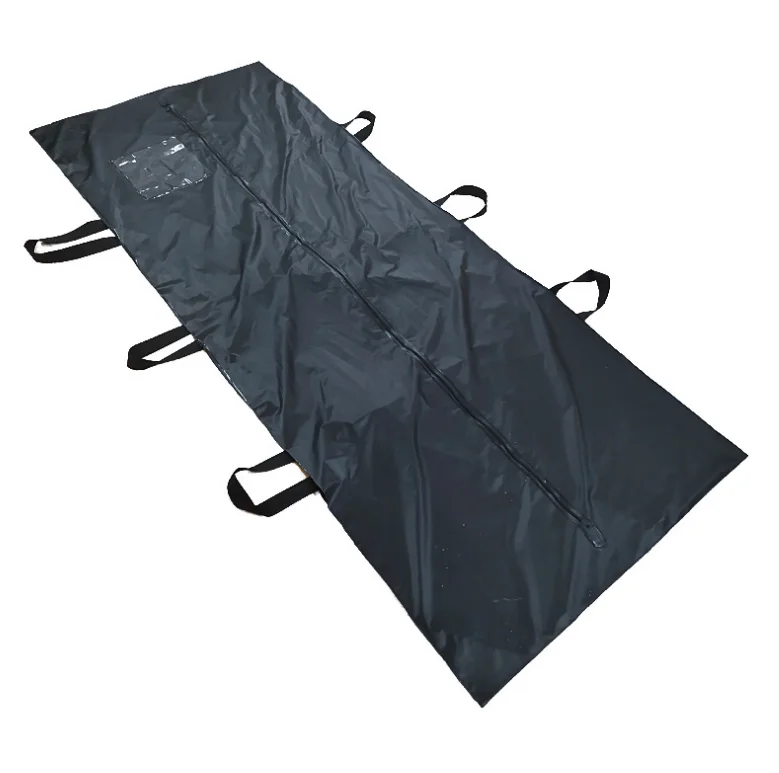 
white and black biodegradable PEVA waterproof funeral death body bag mortuary bag with handles 