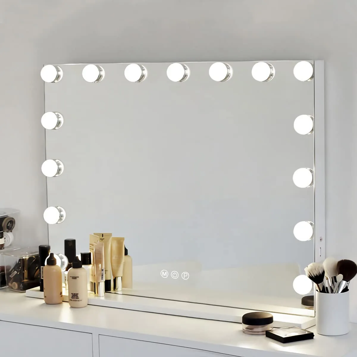 Table Mirror Wholesale USB Supply Dresser Table Large Standing Vanity LED Lighted Makeup Mirror Hollywood Mirror