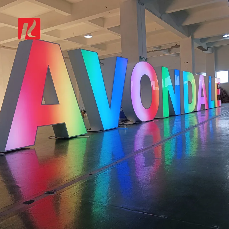 Custom Large 3D Letter Stand Alone Big Alphabet Shopping Mall City Decorative Letter 3ft 4ft 5ft Light Up Giant Letter