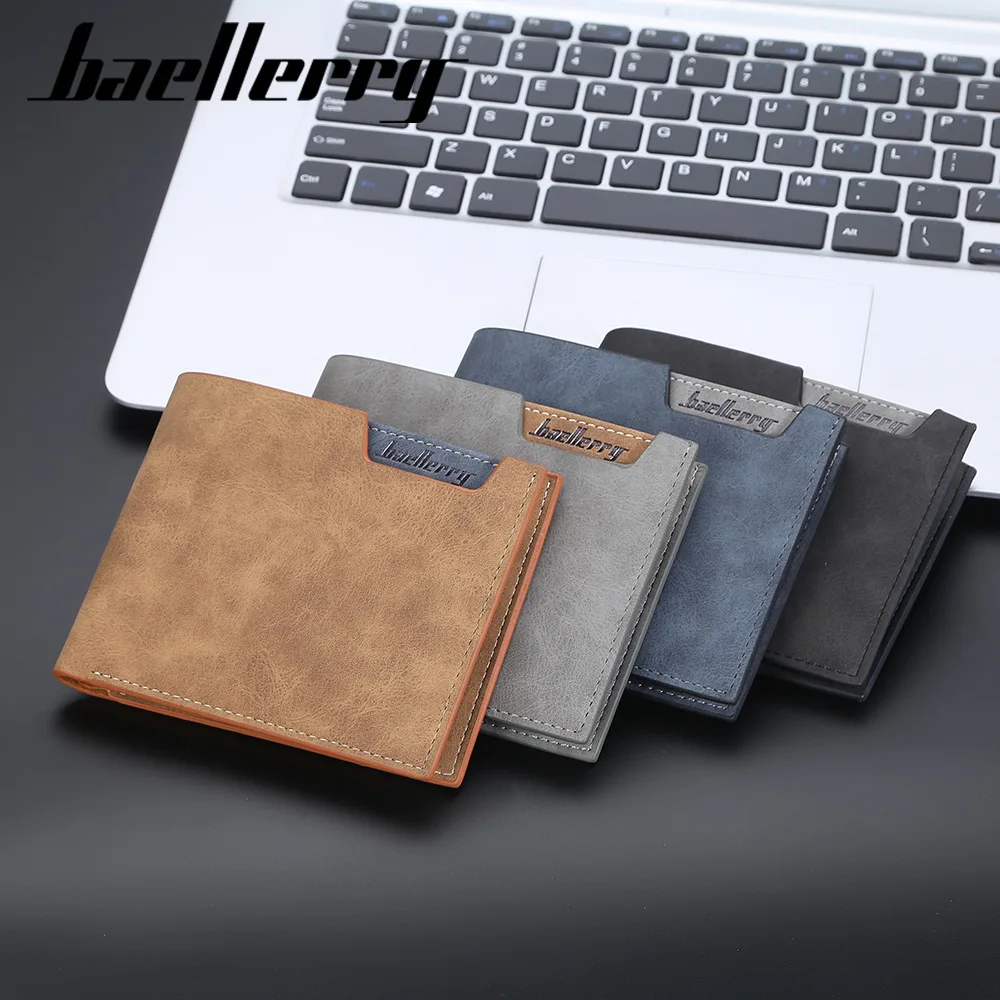 Customizable Baellerry Multicard Men Wallets Leather Slim Soft Leather Coin Purse Simple Multi Card Wallet