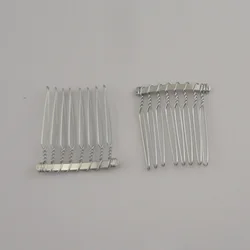 6 teeth Hair Clip Combs Metal Wire Hair Combs Wire Twist Bridal Wedding Veil Combs