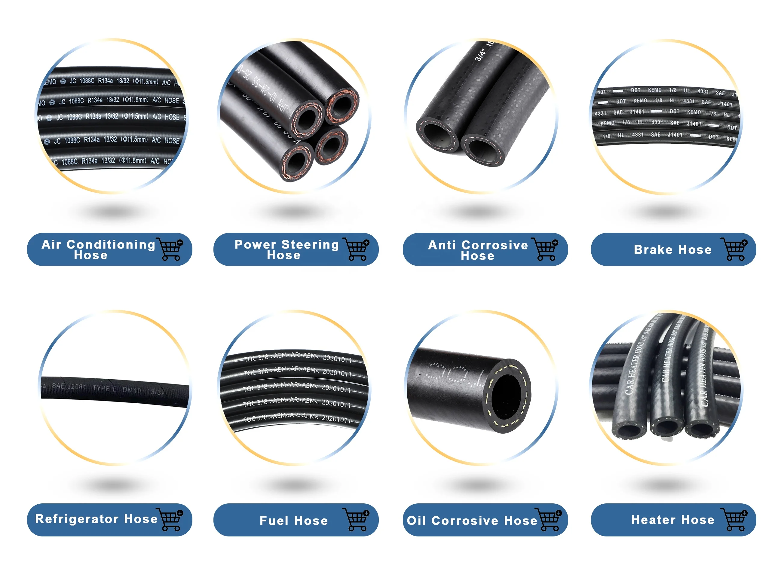 Nylon Air Brake Rubber Pipe Hose SAE J1402 Standard Air Brake Hose