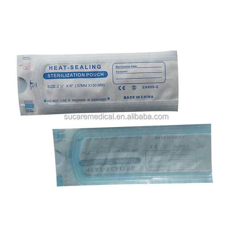 Medical Packaging Steam and EO Dental Instrument Heat Sealing Sterilization Pouch 57x150mm