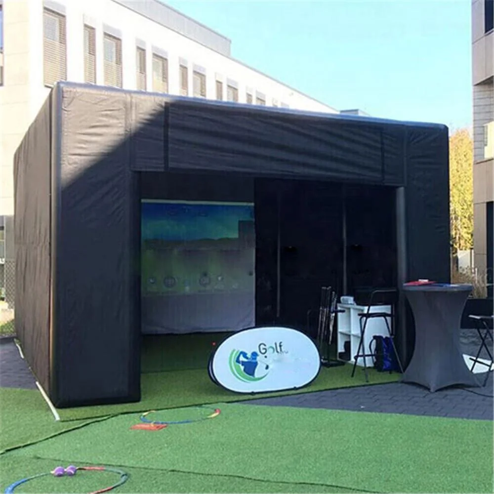 2023 New Fashion  Inflatable Golf Practice Simulator Tent Inflatable Golf Simulator Room Inflatable Golf Hitting Cage