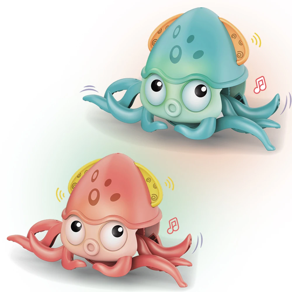 Hot selling product Cartoon Cute Octopus Beach Bath with Wind-up Clockwork Interactive Walking Moving Babies Sensory Crawl Toys