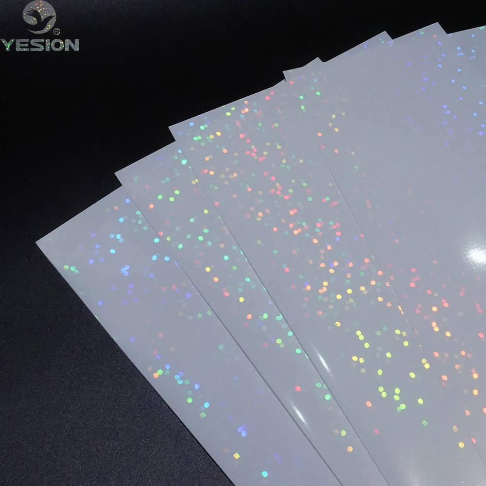Wholesale A3 A4 Inkjet Printable Holographic Clear Dot Sticker Sheet Vinyl Custom Waterproof Hologram Sticker
