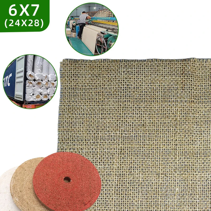 6*7 950gsm Factory Outlet Natural Color Sisal Cloth 100%Natural Fiber No Chemicals