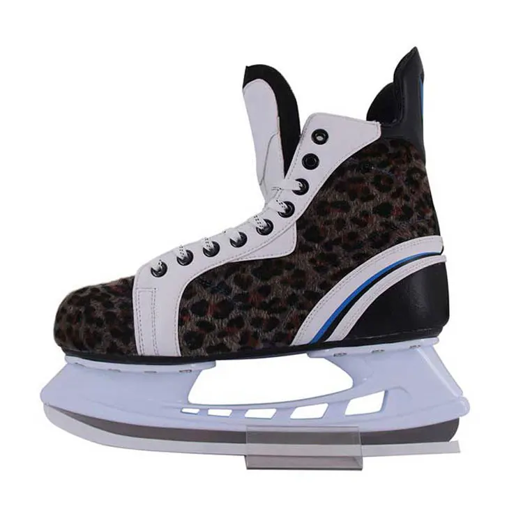 
Fashion leopard print ice hockey skates professional customized fashion patterns, cold-resistant high-quality ice skating 