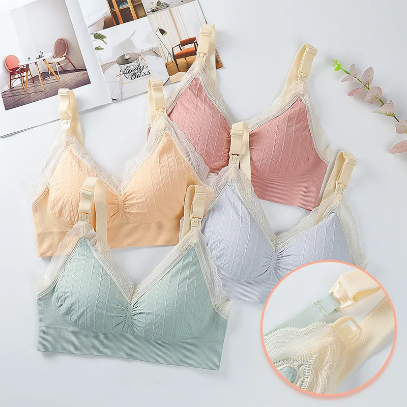 Женское Бесшовное нижнее белье без стальных колец Бюстгальтер для кормления грудью модный Собранный бюстгальтер для беременных