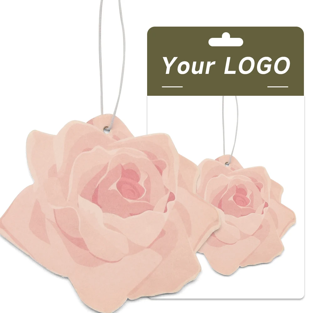 New gifts car smell printed designer shape car air freshener with custom packaging