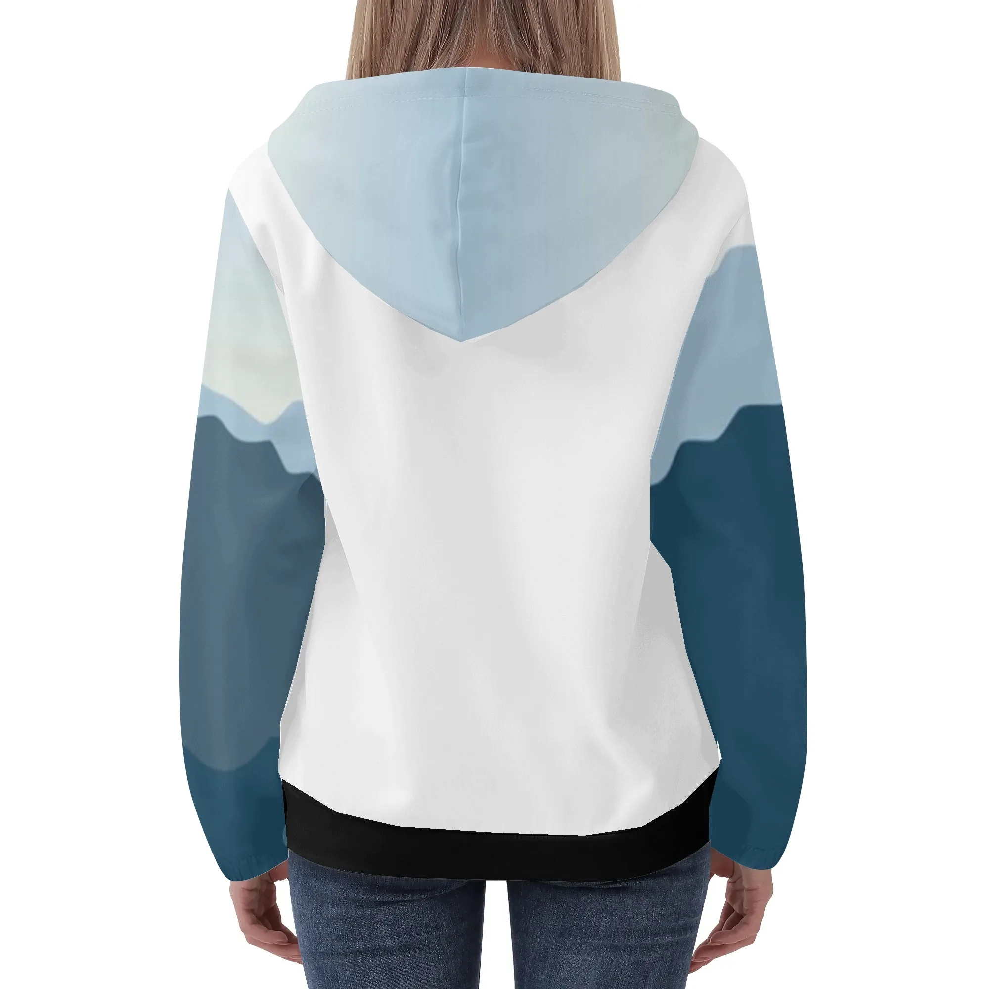 2023 perform hoodies sweatshirts long sleeve unisex Custom fabric pattern breathable essentials hoodie Blue and white