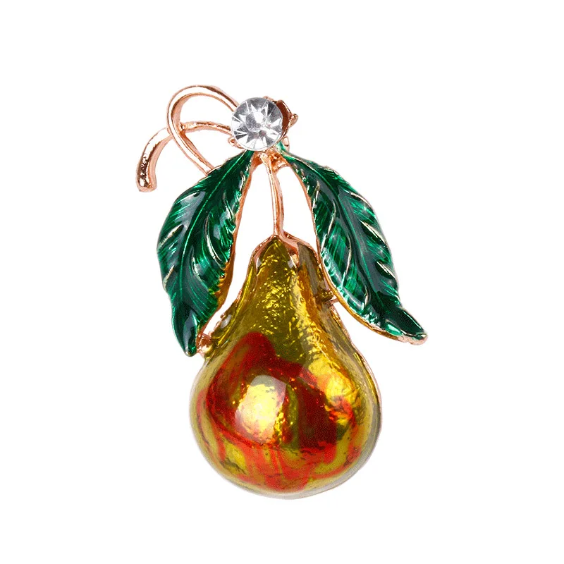 New retro oil drip corsage female leaf all-match coat gourd brooch