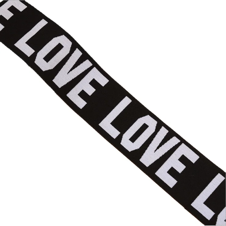 Fashion Elastic Band Letters Jacquard LOVE 38mm Width Elastic Bands Webbing