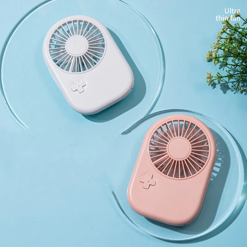 new Ultra-thin Handheld pocket fan Desktop Portable Rechargeable battery operated Mini Table travel Fans for outdoor