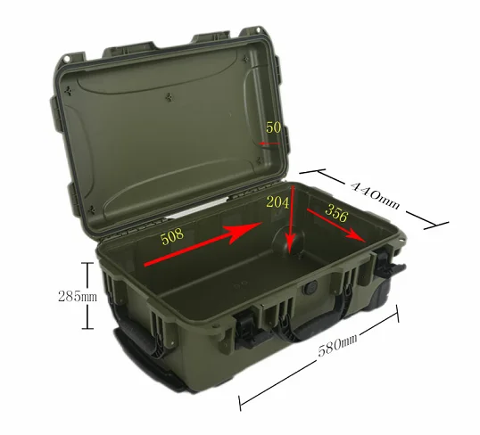 hard plastic flight tool case with foam