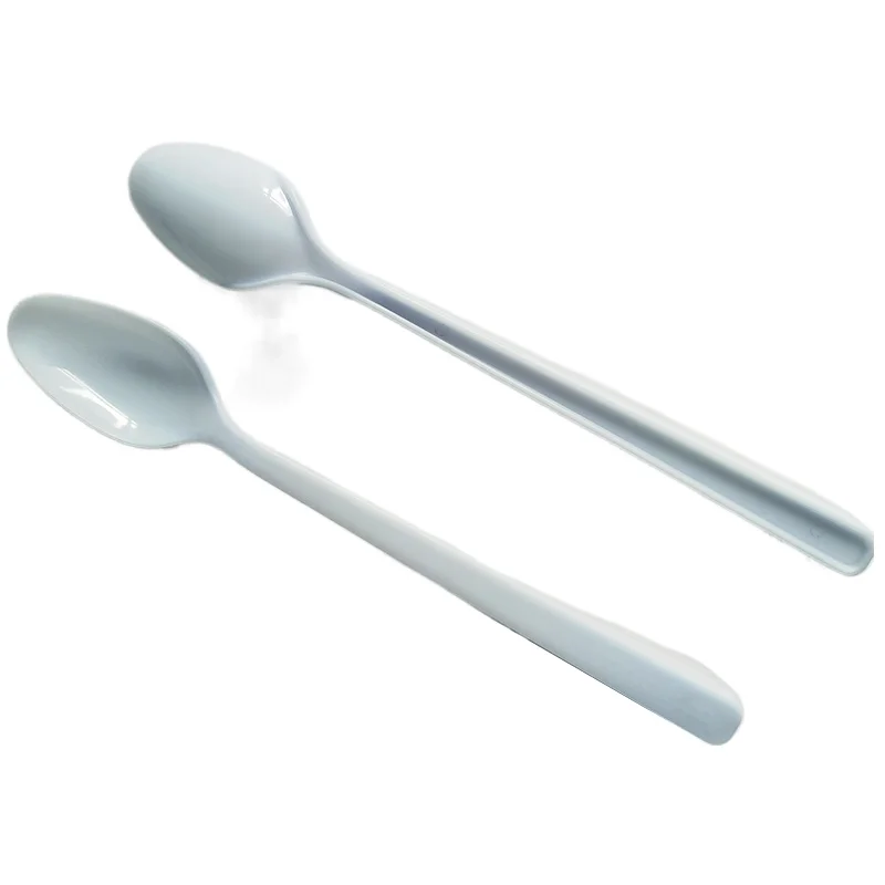 Disposable plastic cutlery PS long handle ice cream 180mm spoon