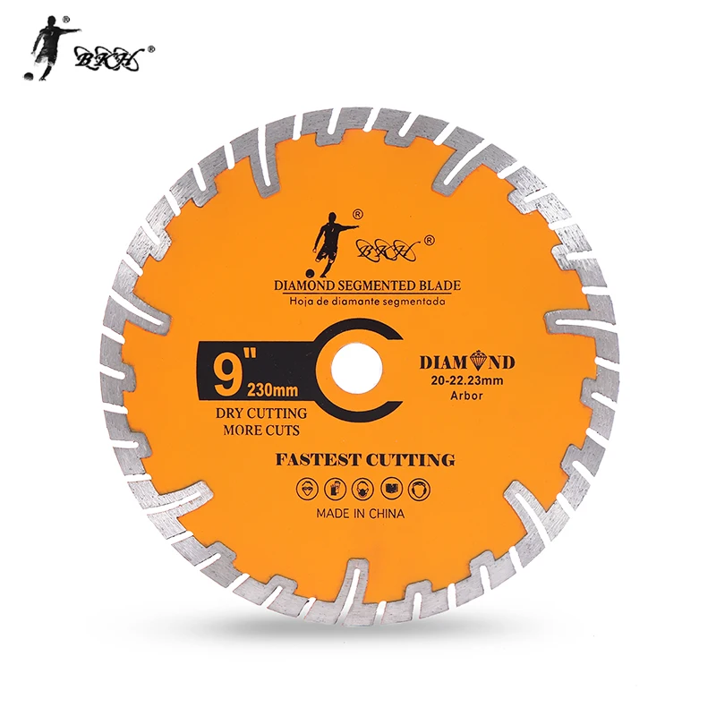 BKH Wholesale 9 Inch 230 mm Cold Press Segmented Circular Diamond Protective Teeth Saw Blade For Marble Stone Ceramic Tile