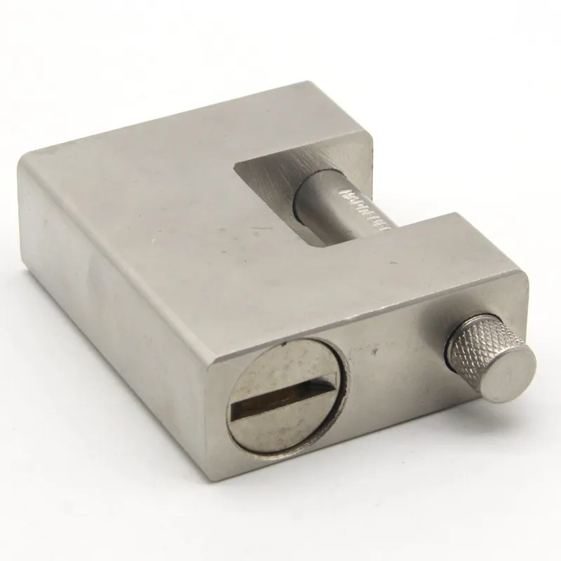 Hardened Solid Steel Chrome Plated Rectangular Padlock 74mm with Logo