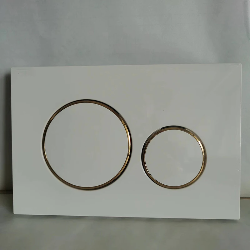 Custom chrome dual flush button for toilet hidden tank wall mounted flush valve