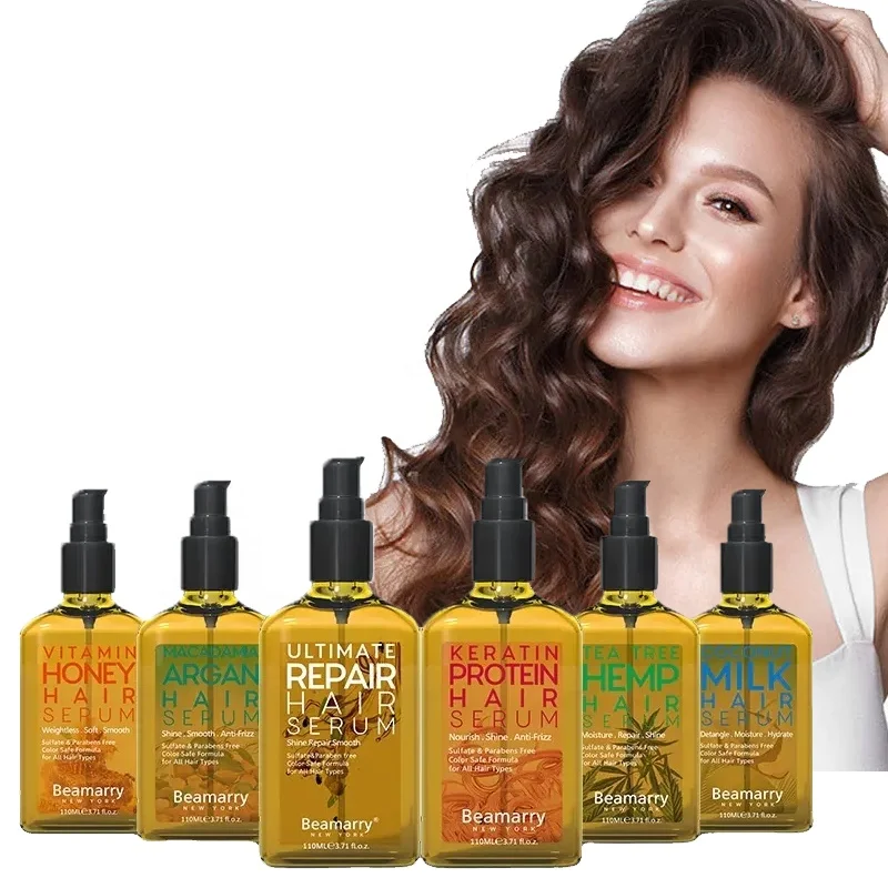 Private Label Scalp Massage Moisturizing Hair Serum Argan Oil Vitamin  Silky Nourish Damaged Repair For Black Woman Hair Growth