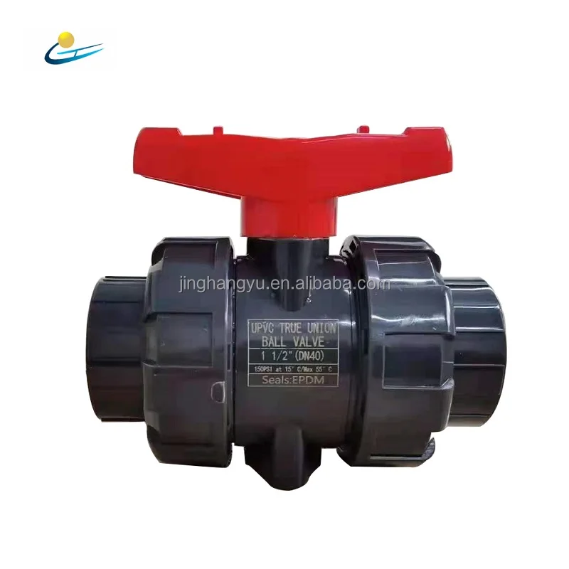 PVC/UPVC Water Flow Valve Material Manual Handle Double Union Ball Valve