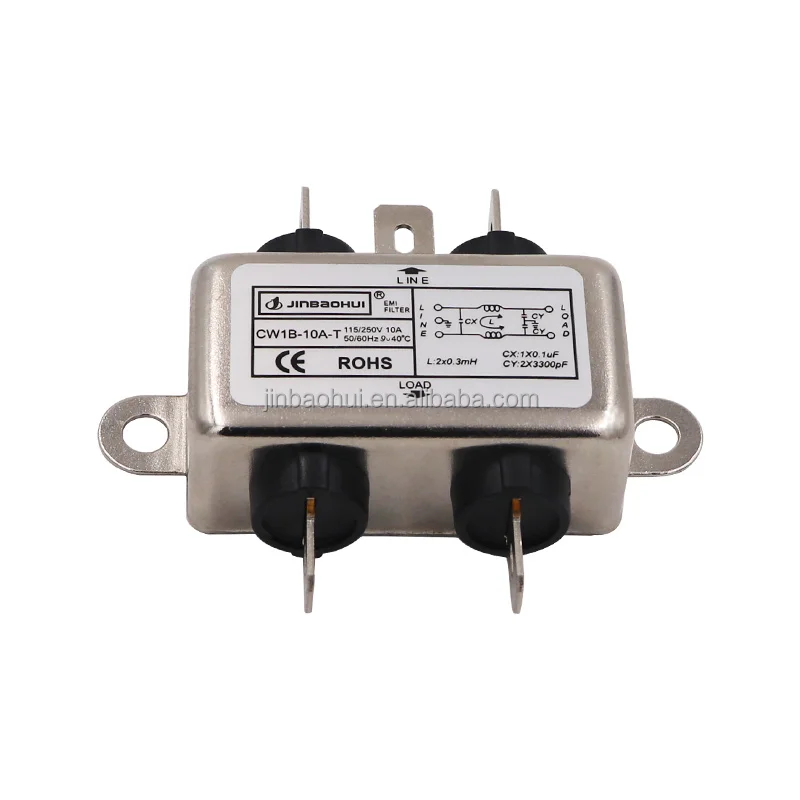 
Hot-selling EMI filter CW1B 10A T purifying single-phase AC 220V power line noise filter 