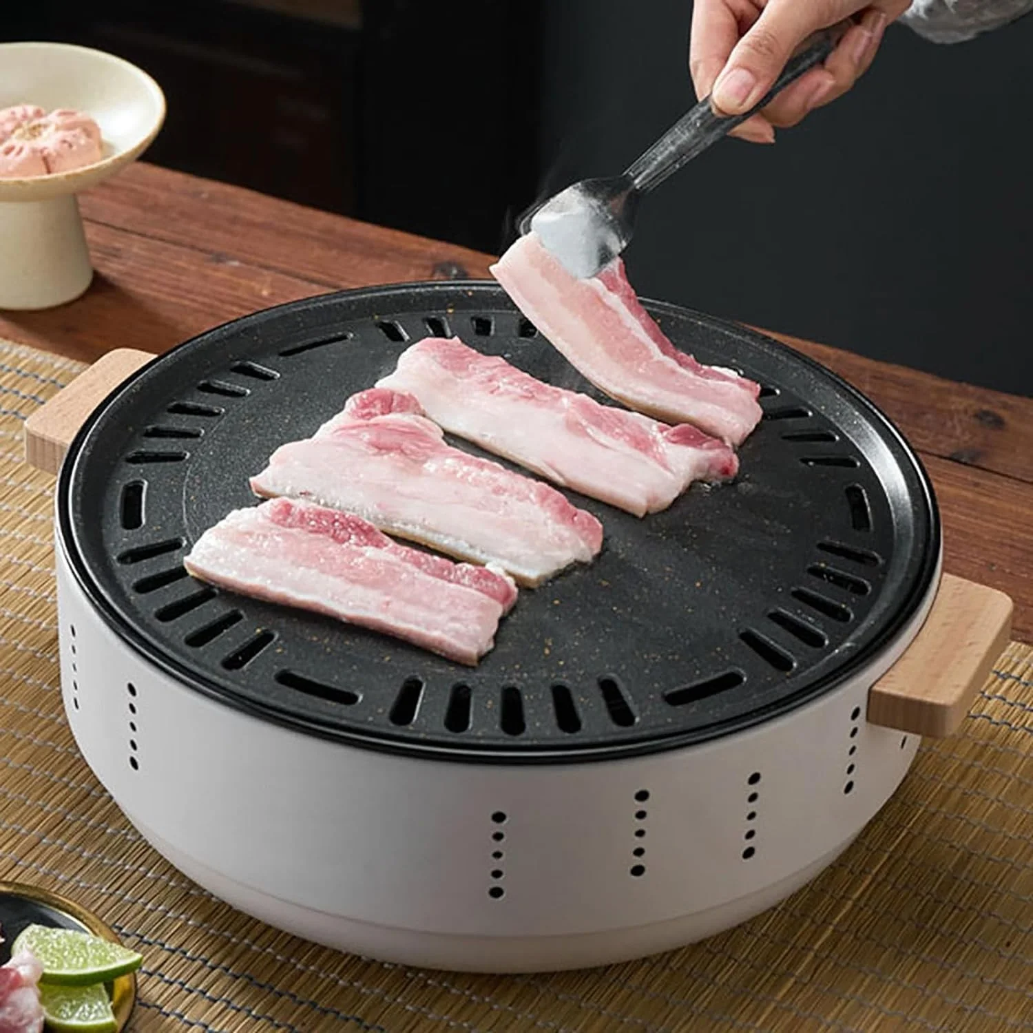 Table Portable Stainless Steel Charcoal Grill BBQ Stove Heating Stove Indoor Household around the Stove to Cook Tea