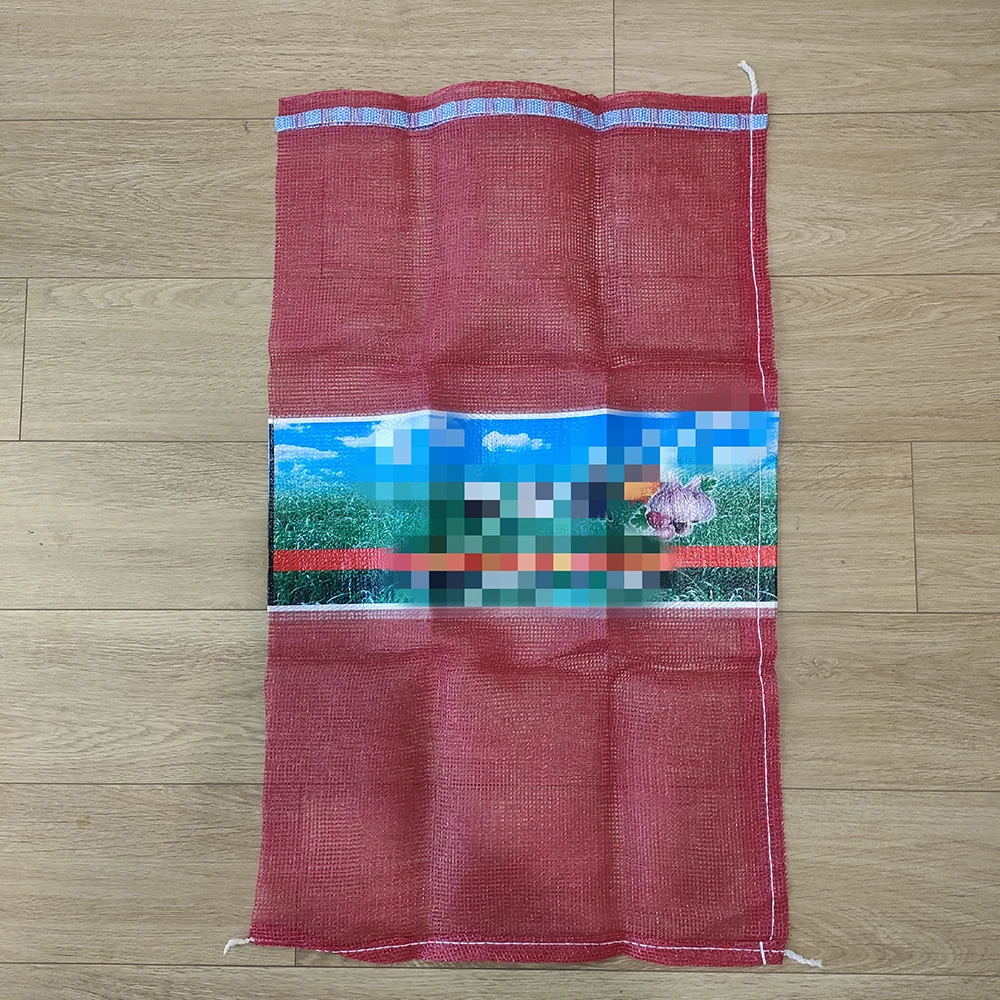 25kg 50kg 100kg Raschel sack drawstring polypropylene pp woven Leno mesh bag for potato onion vegetables and fruits