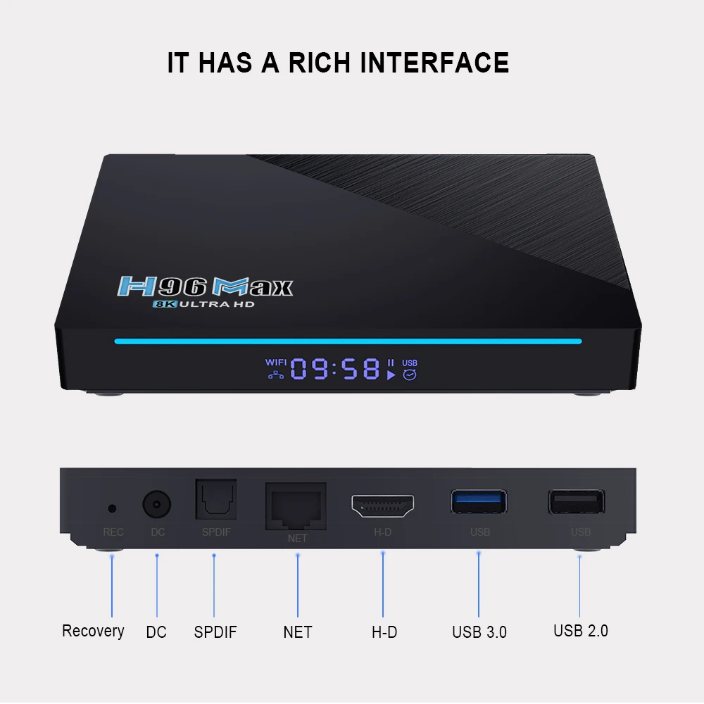  8K Ulttra Smart TV Box высокой четкости H96 Max RK3566 8GB/64GB 2 4G/5G Dual WIFI 1000M LAN Game Tik Tok Set
